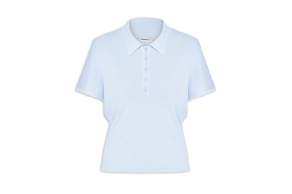 Blusa Feminina Tricot Oversized Gola Esporte - Azul