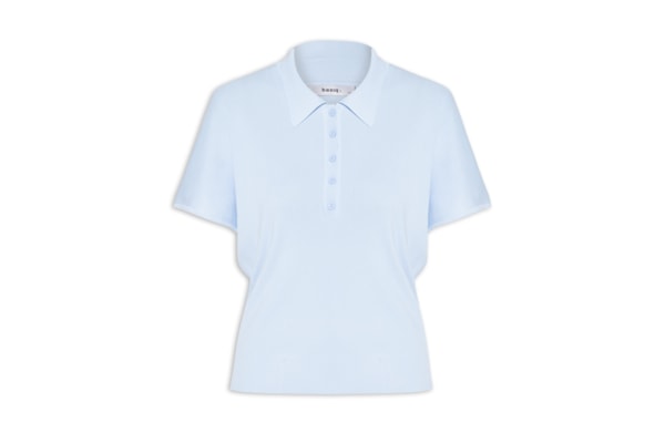 Blusa Feminina Tricot Oversized Gola Esporte - Azul