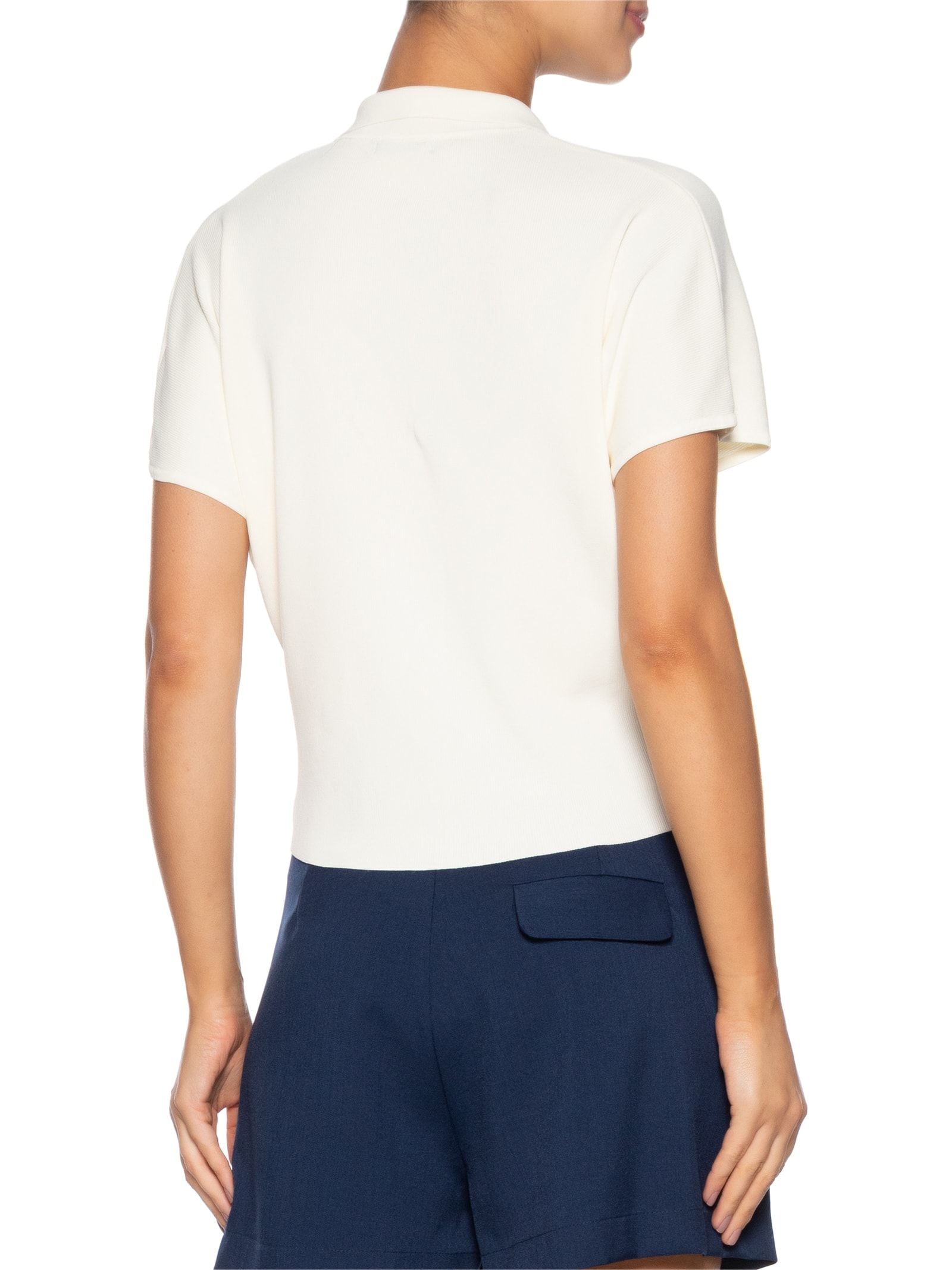 Blusa Feminina Tricot Oversized Gola Esporte Bege Basiq