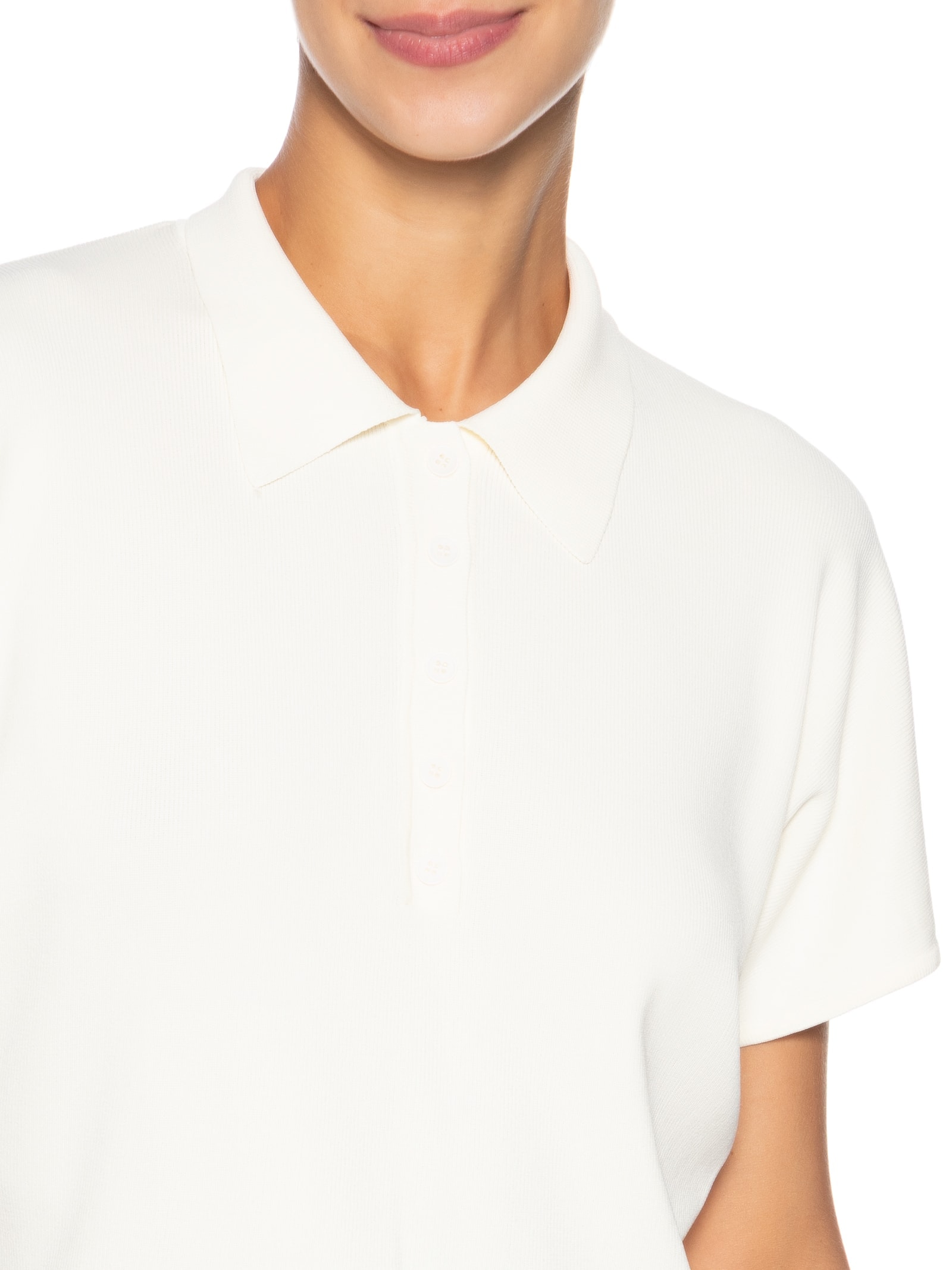 Blusa Feminina Tricot Oversized Gola Esporte Bege Basiq