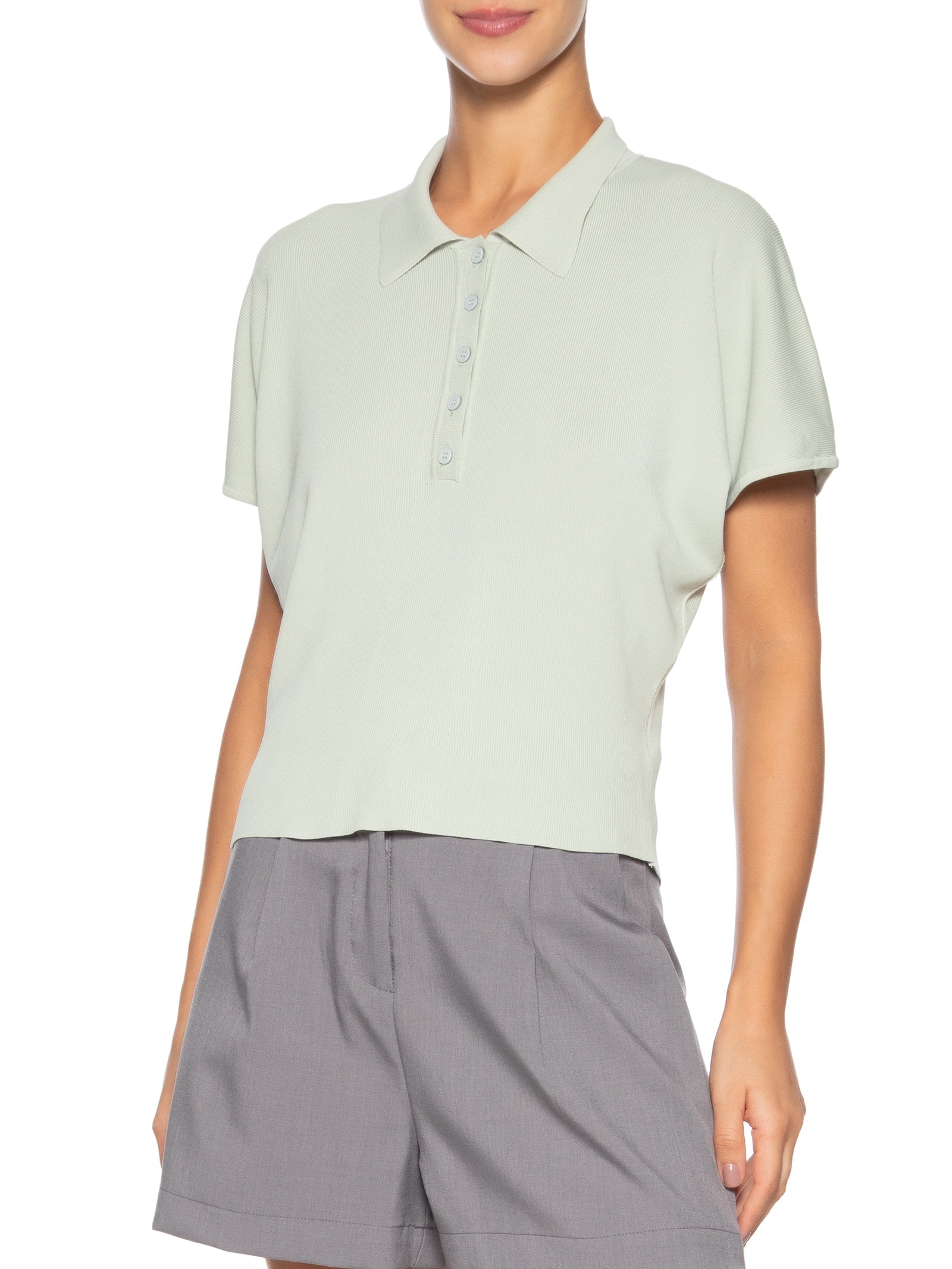 Blusa Feminina Tricot Oversized Gola Esporte Cinza Basiq