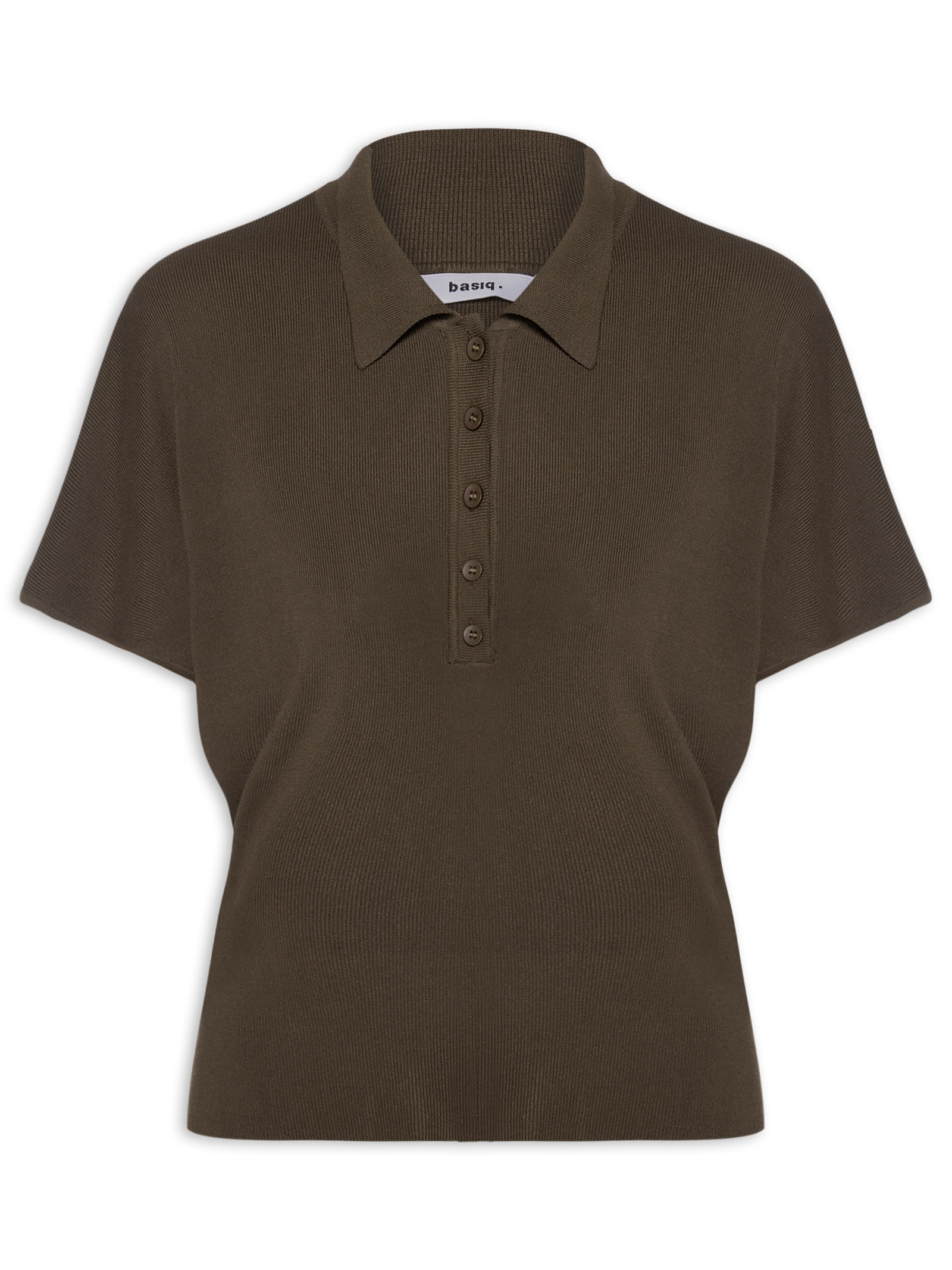 Blusa Feminina Tricot Oversized Gola Esporte Marrom Basiq