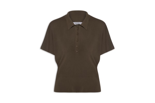 Blusa Feminina Tricot Oversized Gola Esporte - Marrom