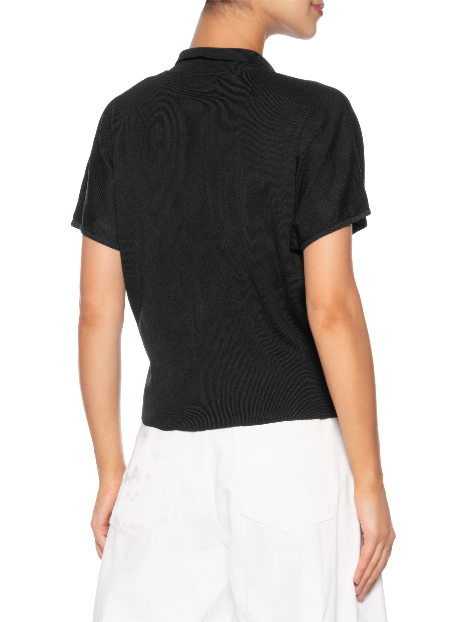 Blusa Feminina Tricot Oversized Gola Esporte Preto Basiq