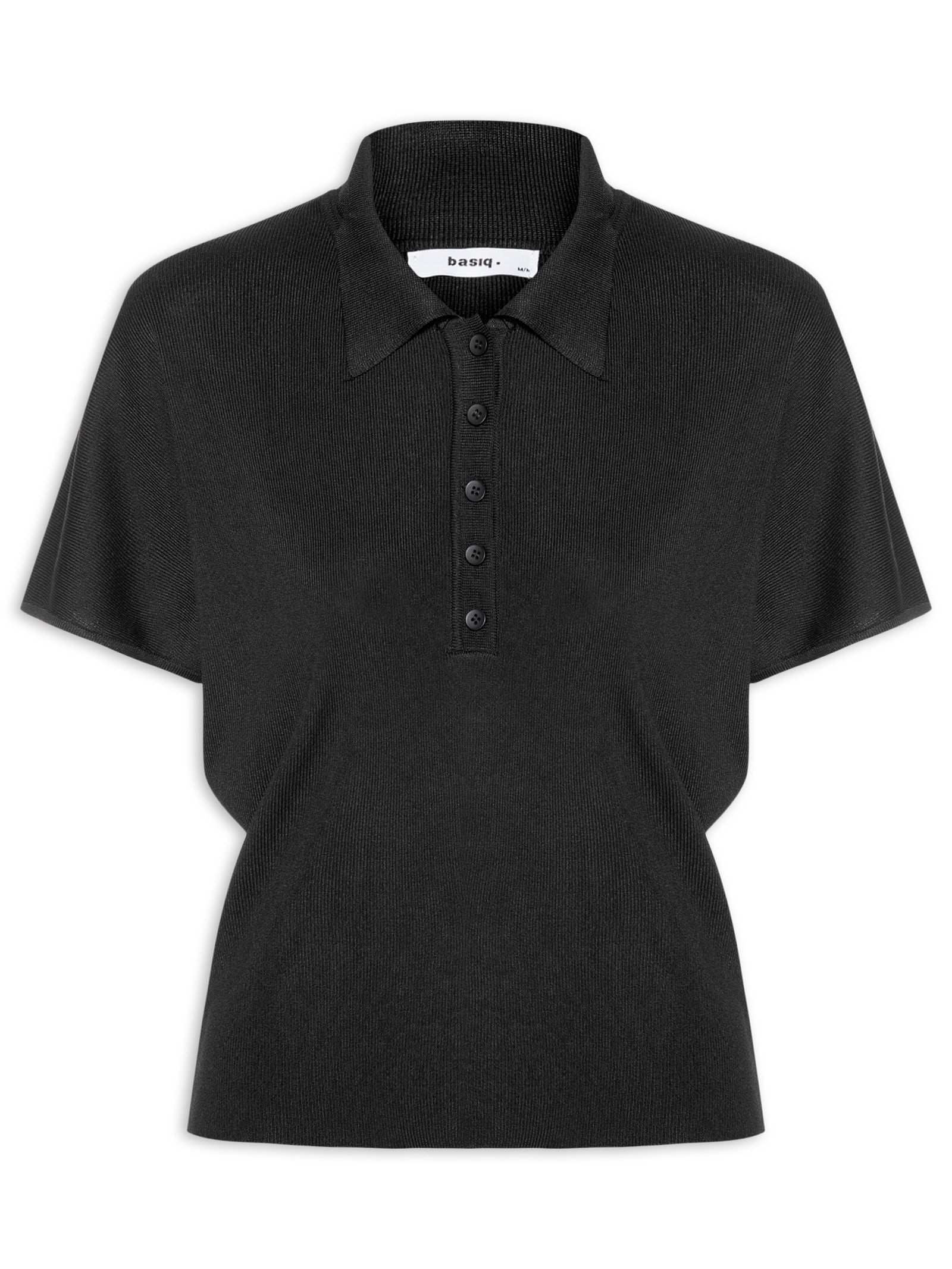 Blusa Feminina Tricot Oversized Gola Esporte Preto Basiq