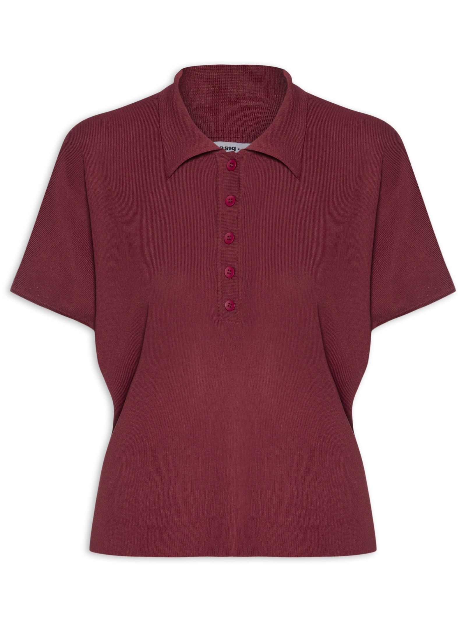 Blusa Feminina Tricot Oversized Gola Esporte Vermelho Basiq