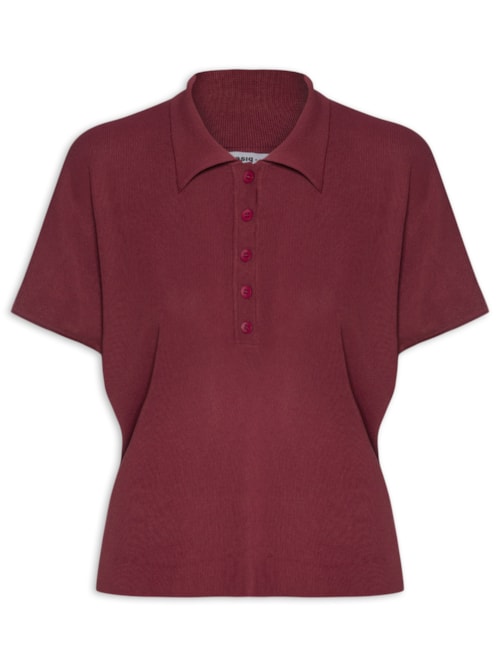 Blusa Feminina Tricot Oversized Gola Esporte – Vermelho