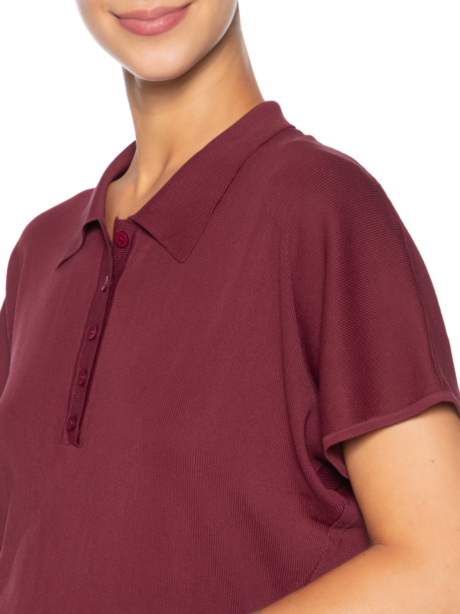 Blusa Feminina Tricot Oversized Gola Esporte Vermelho Basiq