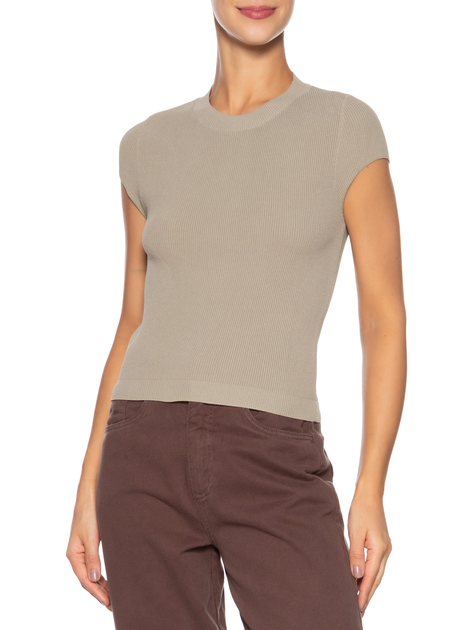 Blusa Feminina Tricot Oversized Marrom Basiq