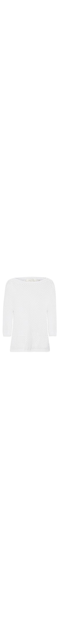Blusa Feminina Tricot Oversized Ponto Tela - Off White