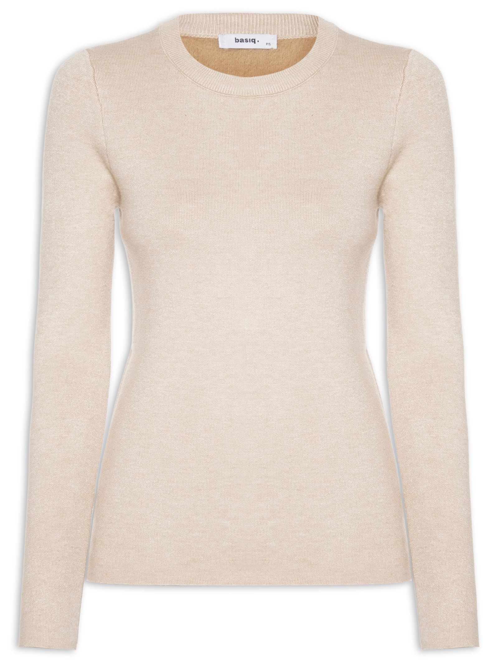 Blusa Feminina Tricot Peluciado Bege Basiq