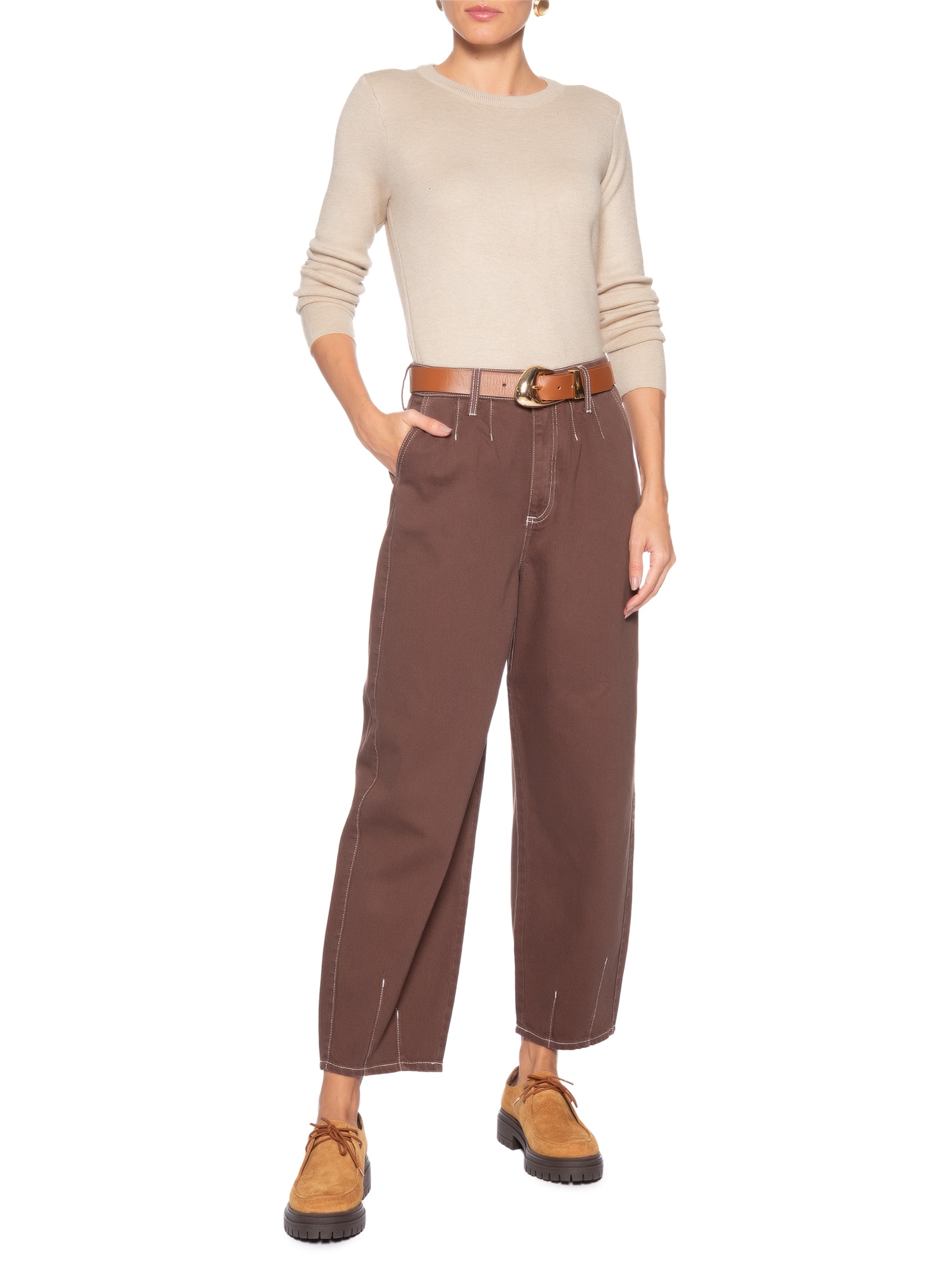 Blusa Feminina Tricot Peluciado – Bege Basiq
