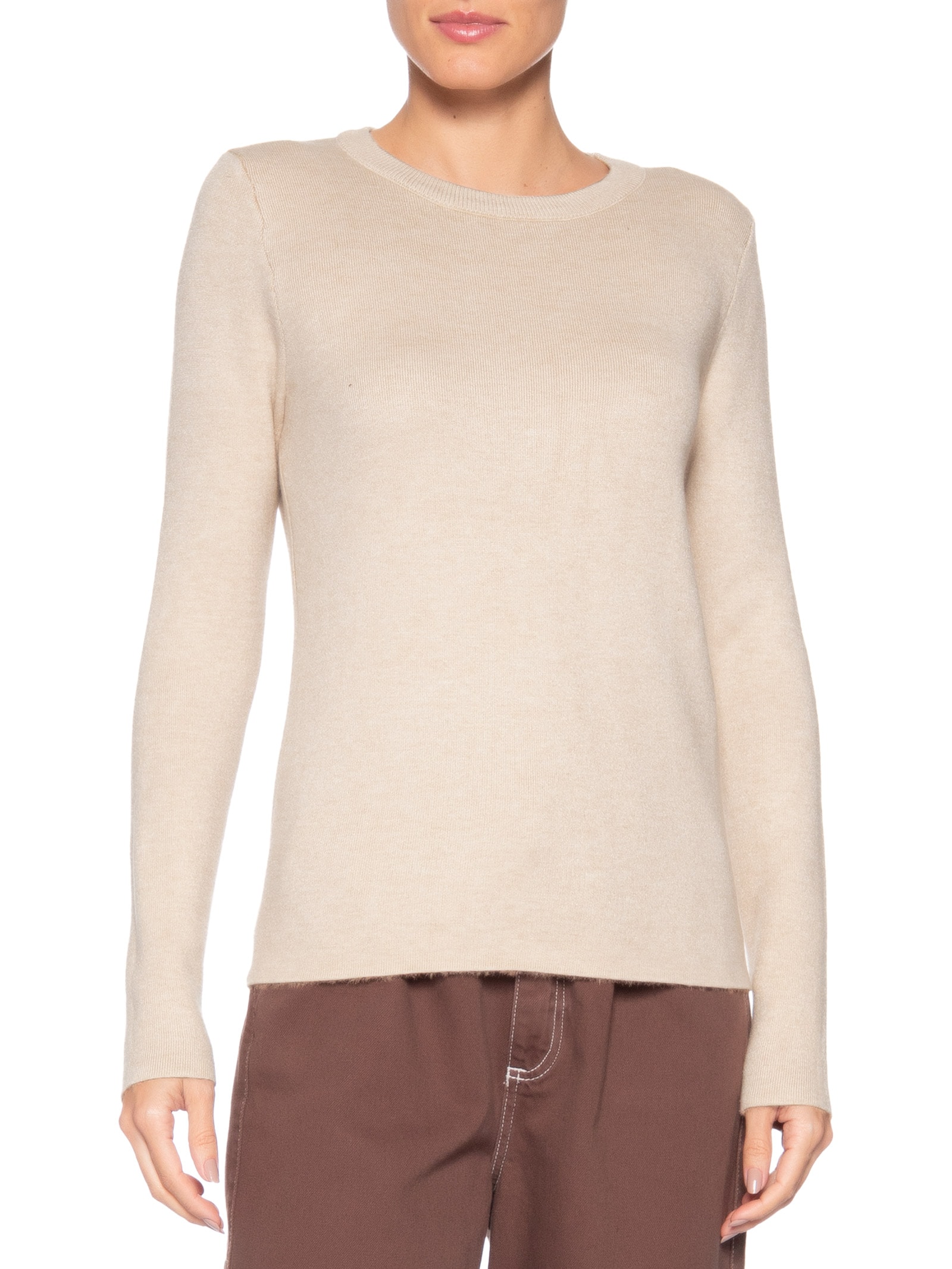 Blusa Feminina Tricot Peluciado – Bege Basiq
