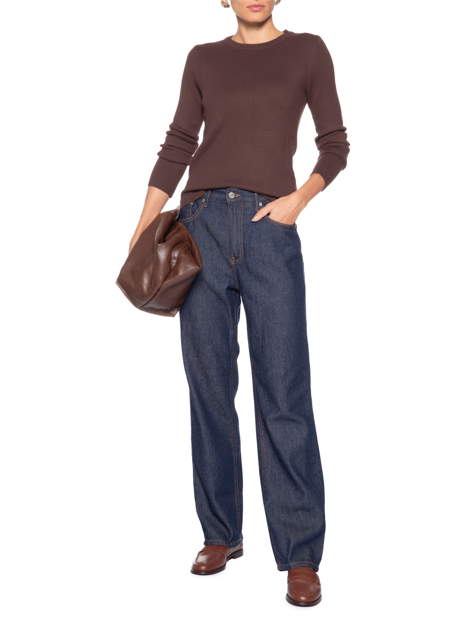 Blusa Feminina Tricot Peluciado – Marrom Basiq