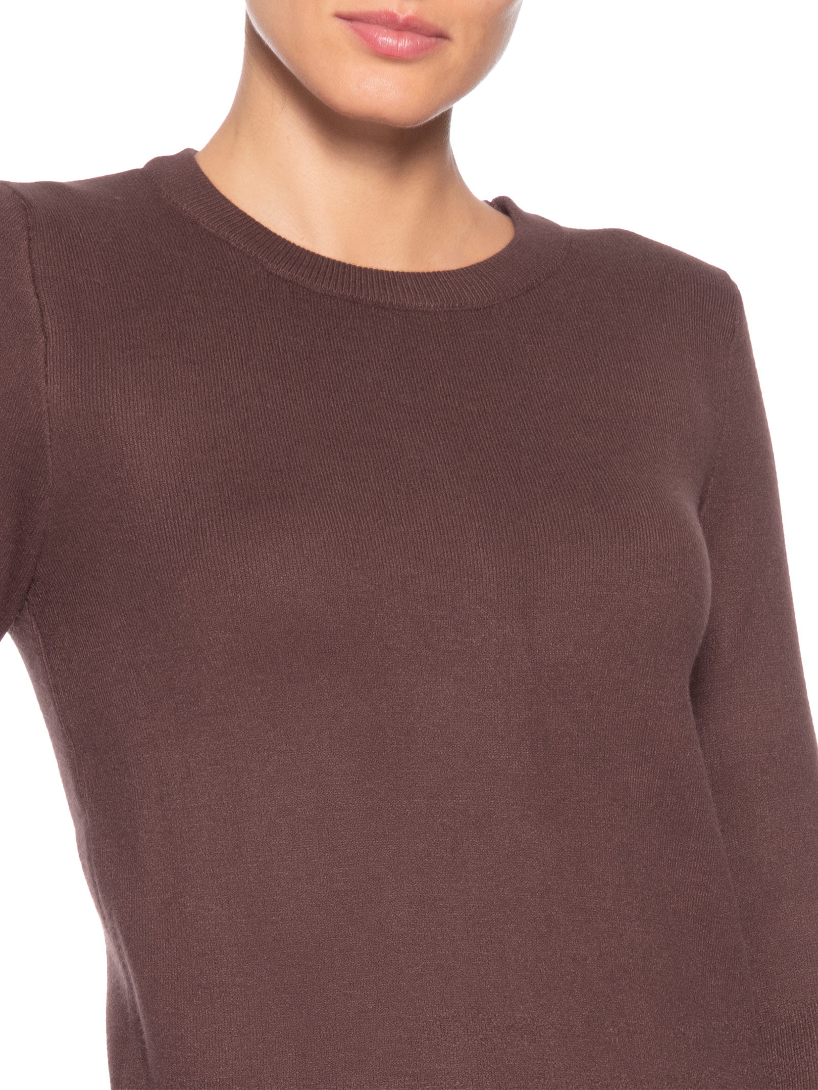 Blusa Feminina Tricot Peluciado – Marrom Basiq