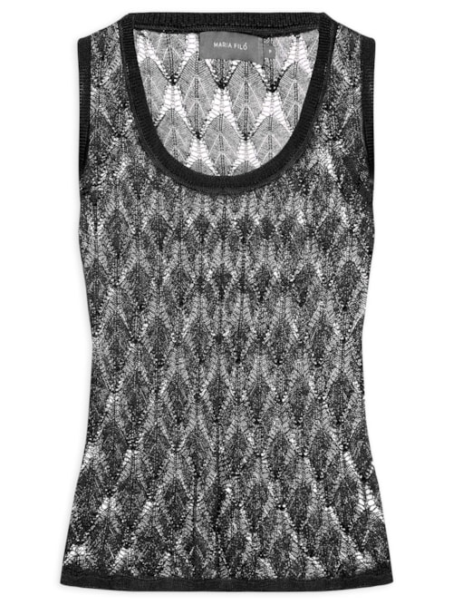 Blusa Feminina Tricot Ponto Rendado – Preto