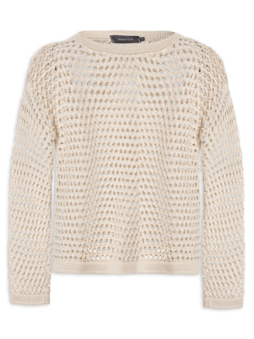Blusa Feminina Tricot Ponto Telado – Bege