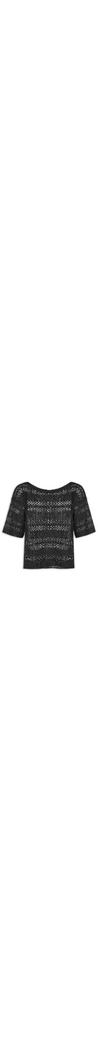 Blusa Feminina Tricot Pontos - Preto