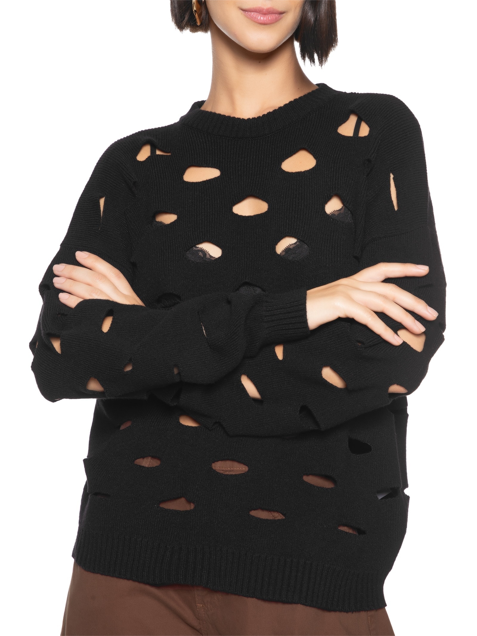 Blusa Feminina Tricot Preto Colcci