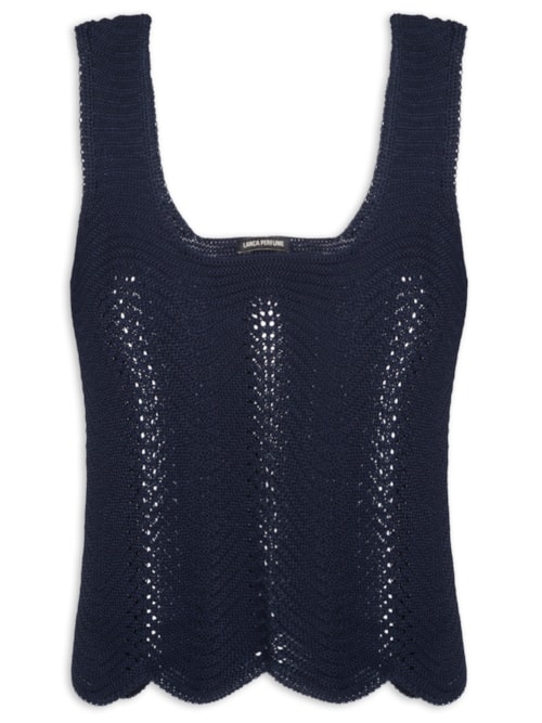 Blusa Feminina Tricot Sem Manga – Azul