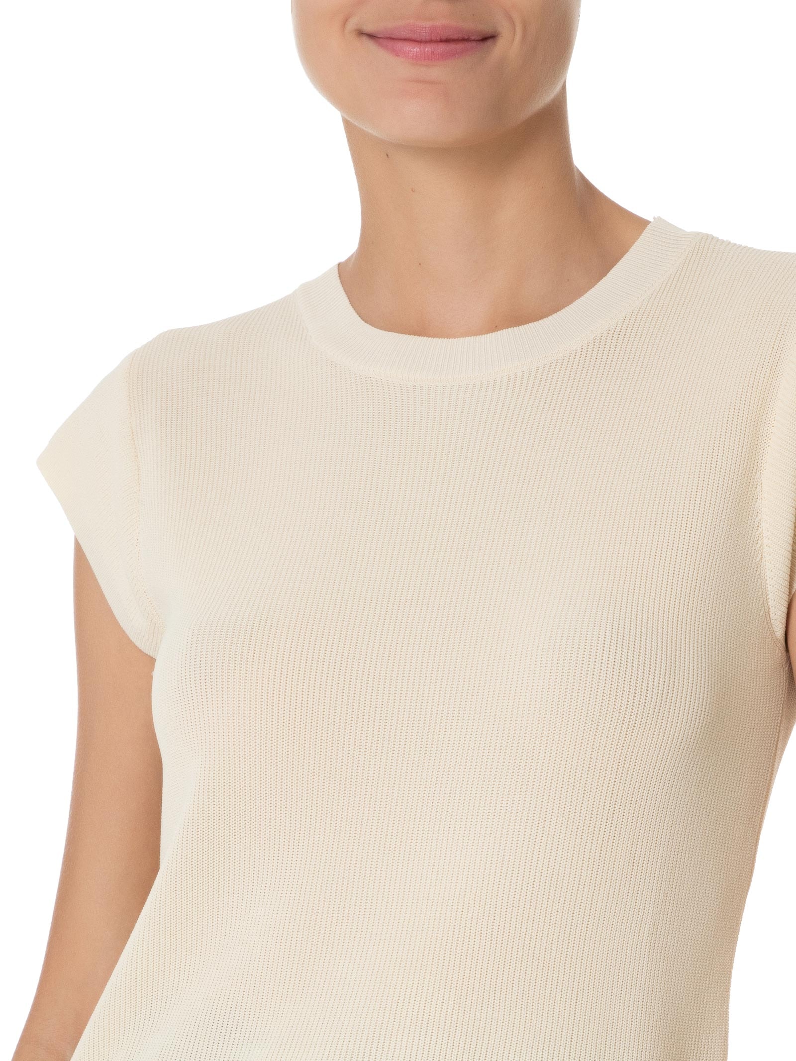 Blusa Feminina Tricot Sem Manga Bege  Basiq