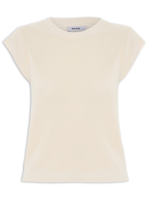 Blusa Feminina Tricot Sem Manga - Bege