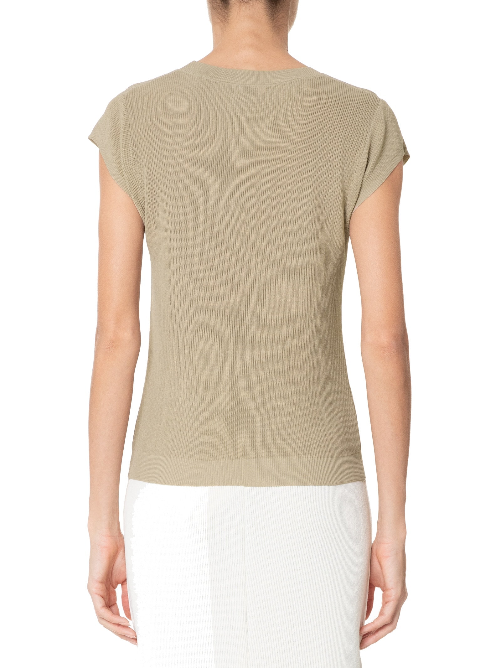 Blusa Feminina Tricot Sem Manga Bege  Basiq