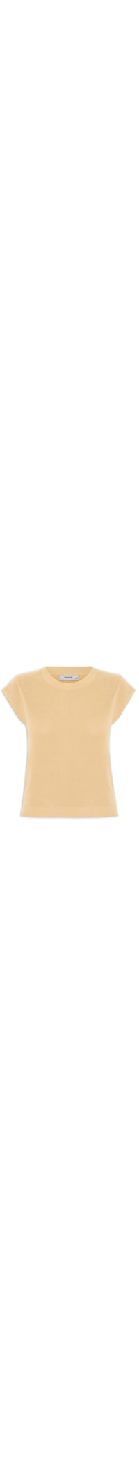 Blusa Feminina Tricot Sem Manga - Bege