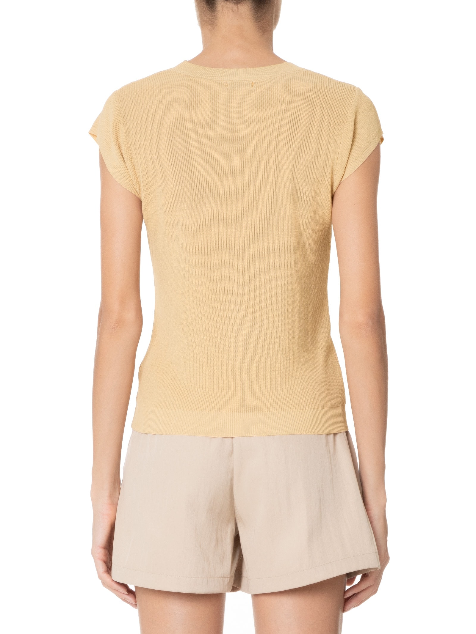 Blusa Feminina Tricot Sem Manga Bege  Basiq