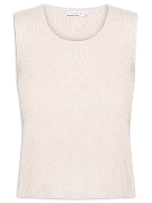 Blusa Feminina Tricot Sem Manga – Bege