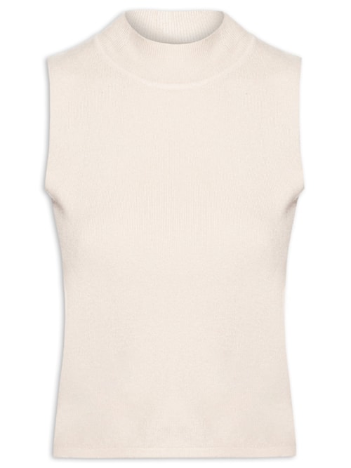 Blusa Feminina Tricot Sem Manga – Bege