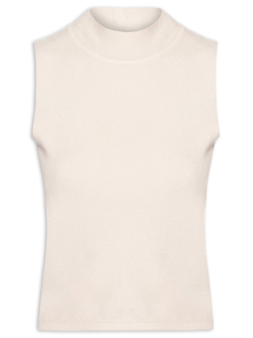 Blusa Feminina Tricot Sem Manga – Bege