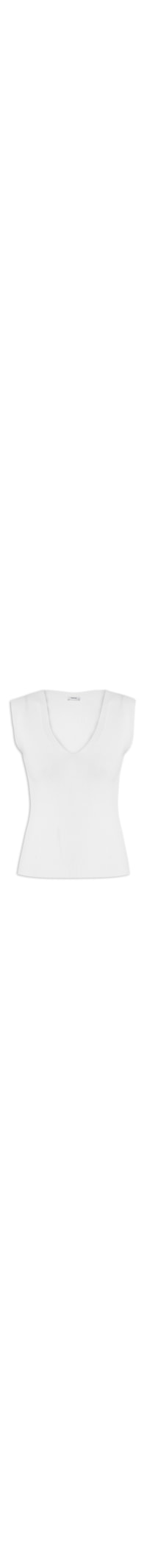 Blusa Feminina Tricot Sem Manga - Branco