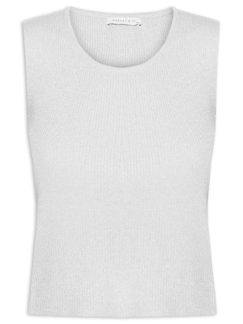 Blusa Feminina Tricot Sem Manga – Cinza