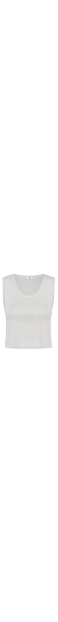 Blusa Feminina Tricot Sem Manga Decote Em U - Cinza