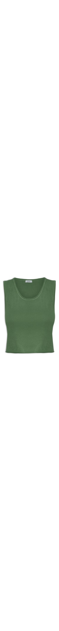 Blusa Feminina Tricot Sem Manga Decote Em U - Verde