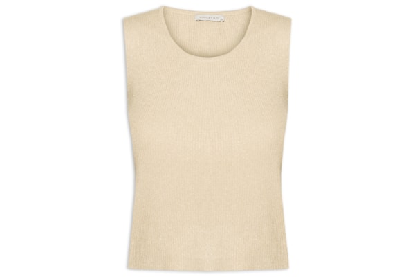 Blusa Feminina Tricot Sem Manga - Dourado