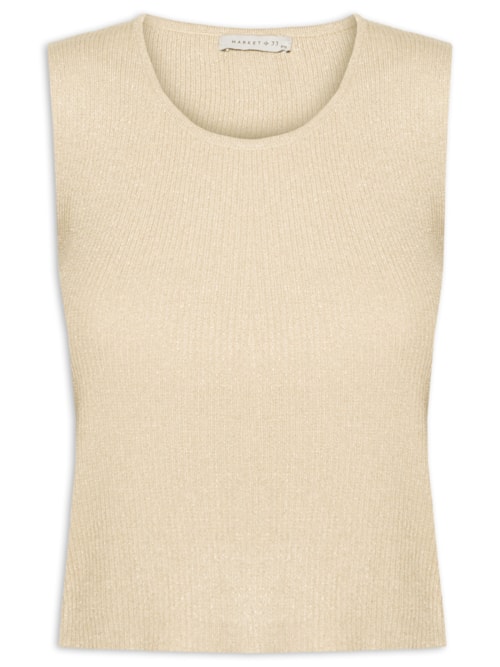Blusa Feminina Tricot Sem Manga – Dourado