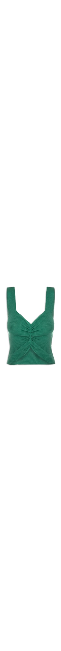 Blusa Feminina Tricot Sem Manga Frente Repuxada - Verde
