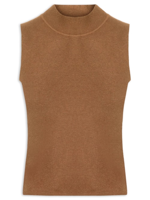 Blusa Feminina Tricot Sem Manga – Marrom