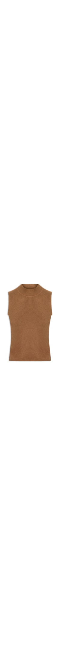 Blusa Feminina Tricot Sem Manga - Marrom