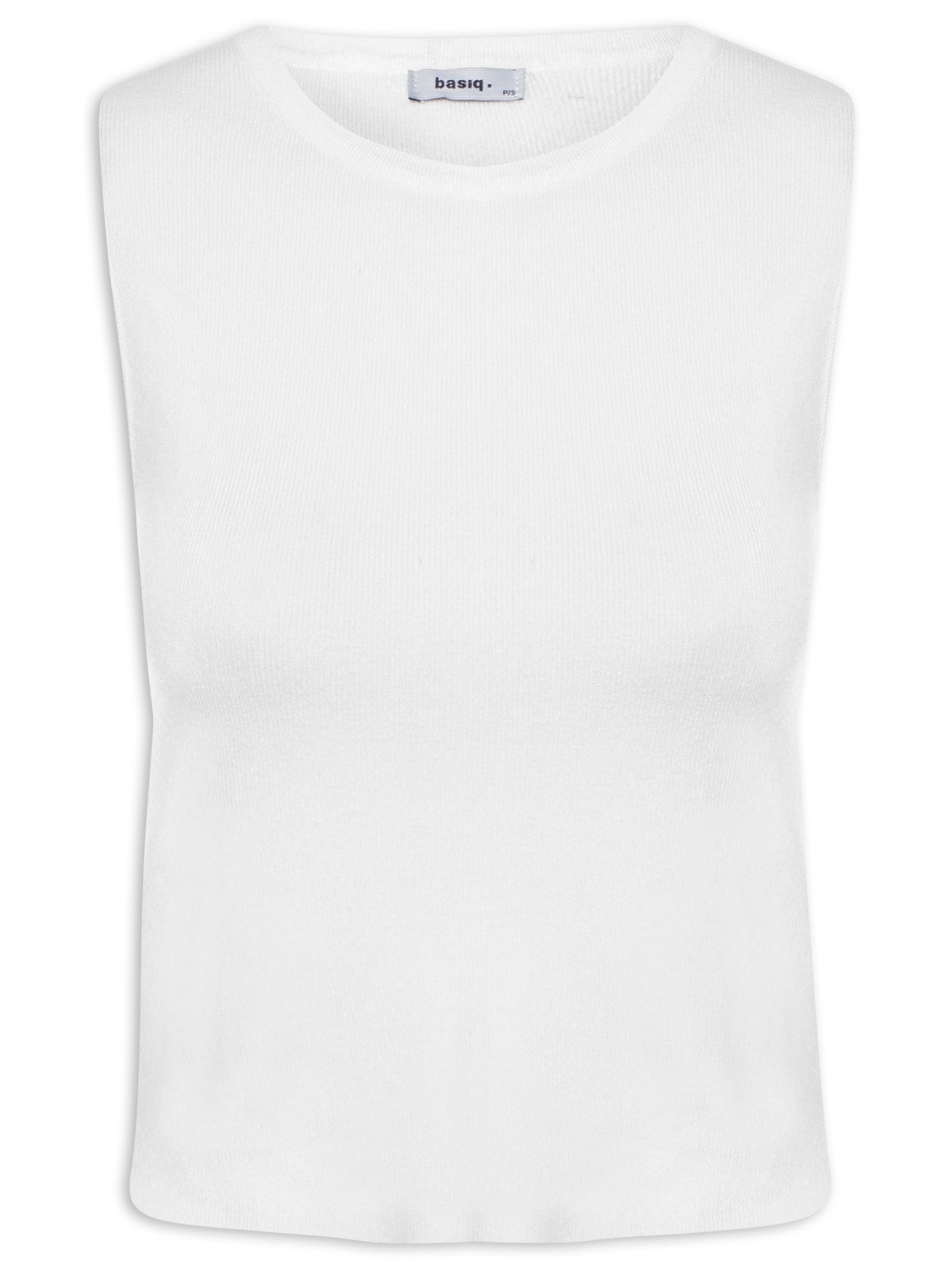 Blusa Feminina Tricot Sem Manga Off White Basiq
