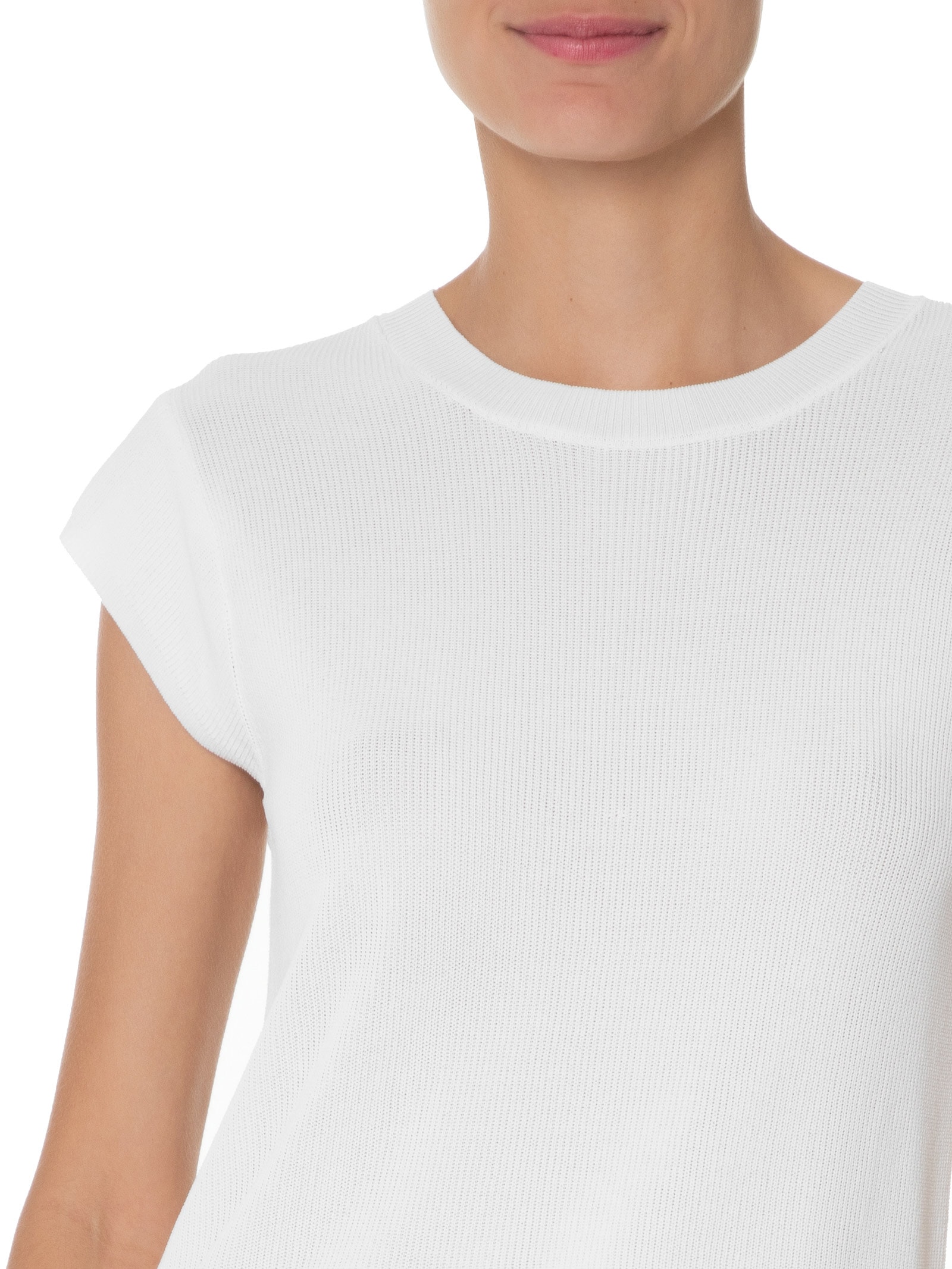Blusa Feminina Tricot Sem Manga Off White Basiq