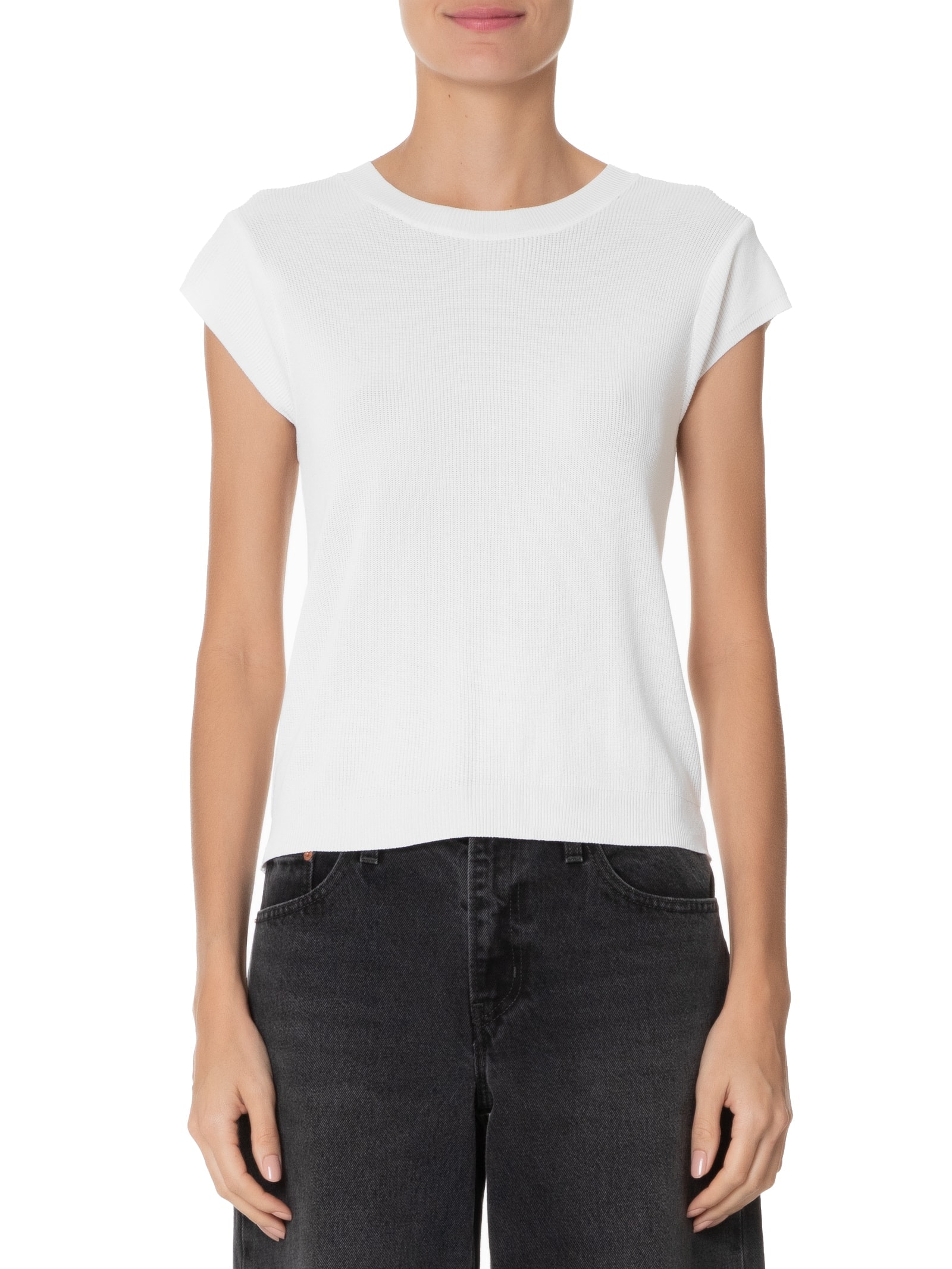 Blusa Feminina Tricot Sem Manga Off White Basiq