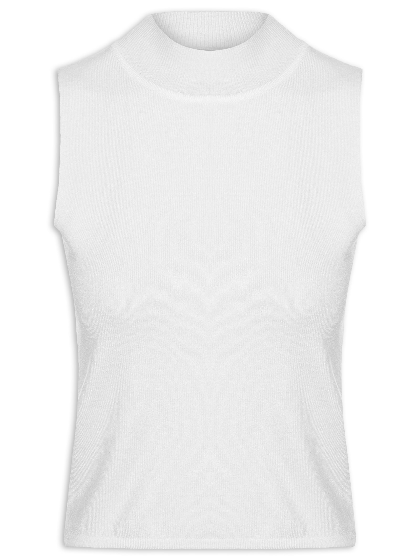 Blusa Feminina Tricot Sem Manga Off White Market 33
