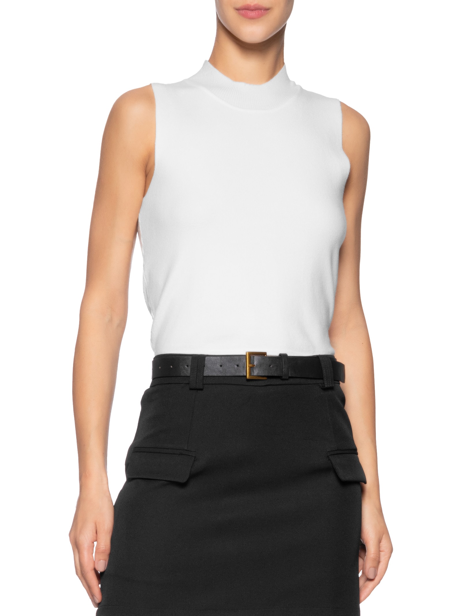 Blusa Feminina Tricot Sem Manga Off White Market 33