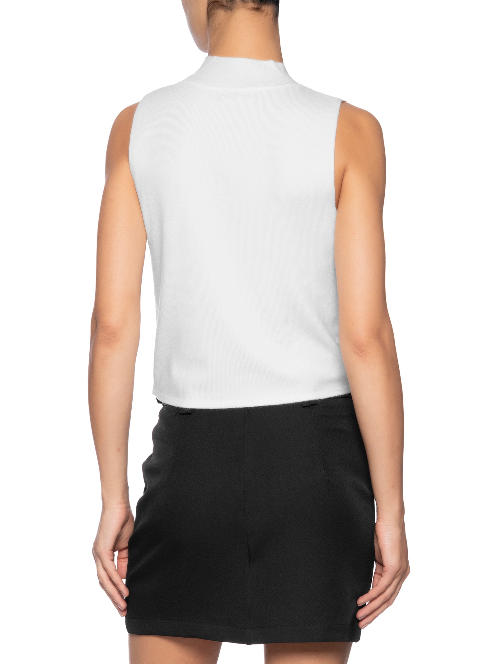 Blusa Feminina Tricot Sem Manga Off White Market 33