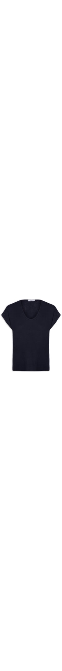 Blusa Feminina Tricot Sem Manga Oversized - Azul