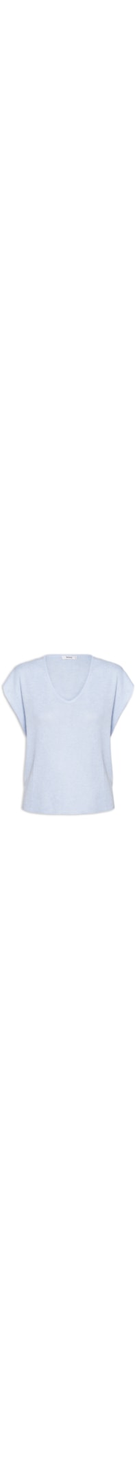 Blusa Feminina Tricot Sem Manga Oversized - Azul