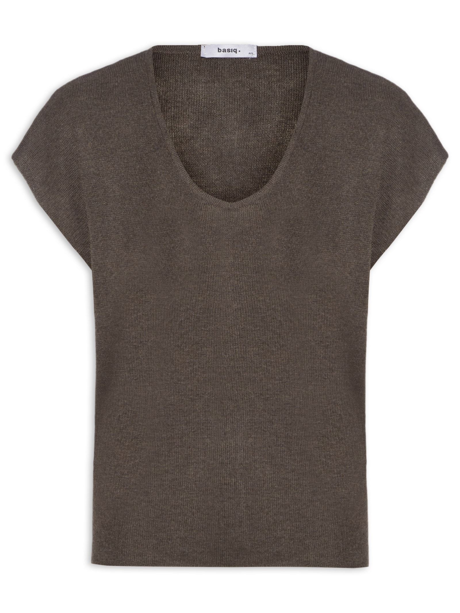 Blusa Feminina Tricot Sem Manga Oversized Marrom Basiq